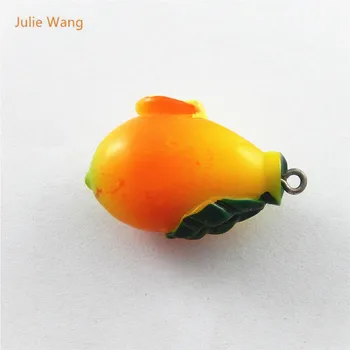 Julie Wang 5db Mini Gyanta Varázsa Élénk Mangó Alakú Függők, Kézzel készített Lóg Cipzár Ajándék Karkötő Kézművesség Accessory51566