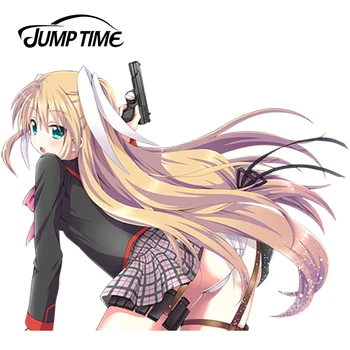 JumpTime 13cm x 10cm Szexi Anime Lány Little Busters! Tokido Saya Vinyl Matrica Autó Matrica Ablak Lökhárító Csomagtartóban Dekoráció
