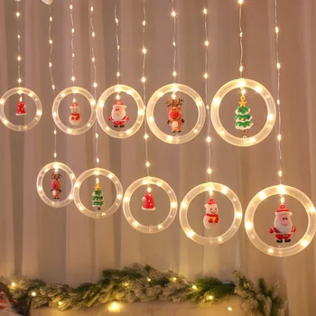 Karácsonyi Dekoráció Ablak Csillagok LED Kívánó Labdát Jégcsap String Fények, Boldog Karácsonyi Dekoráció Otthon Új Év 2022