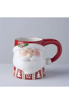 Karácsonyi Mintás Üveg 300 ml Bögre Kávét télapó