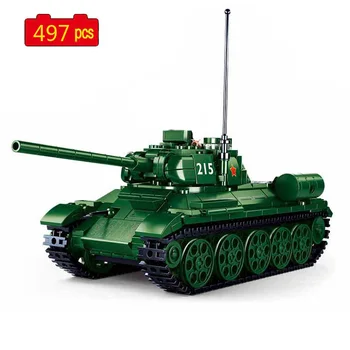 Katonai Sorozat második VILÁGHÁBORÚ Szovjet T34/85 Közepes Tank Katona Fegyver Kiegészítők DIY Modell építőkövei Tégla Játékok, Ajándékok