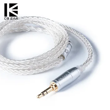 KB FÜL 8 Core Korszerűsített Ezüst Kábel 2pin/MMCX/QDC A 2.5/3.5/4.4 Fülhallgató Kábelt, Az A10-C10-ZS10 ZST IM2 X6 Fülhallgató Kábelek