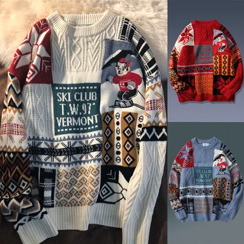 Kerek nyakú pulóver 2021 Karácsonyi Y2K retro medve, pulóver, női, illetve férfi laza őszi-téli divat gyapjú ruha trend inek