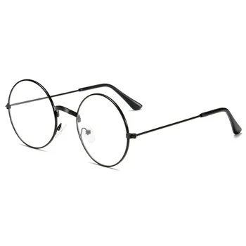 Kerek Szemüveg A Nők A Férfiak Klasszikus Kerek Klasszikus Fém Sík Tükör Optikai Szemüveg Keret Unisex Látás Szemüveg