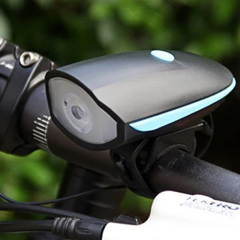 Kerékpár Horn Fény Usb Újratölthető Napelemes Led Fényszóró Usb Betöltött Led Biztonsági Figyelmeztetés Kerékpár Hátsó Lámpa Kerékpár Kiegészítők