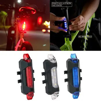 Kerékpár Lámpa LED USB Újratölthető Bicikli hátsó Lámpa 4 Mód Biztonsági Figyelmeztetés, Hátsó Lámpa Vízálló Kerékpározás Hordozható Fény Lámpa