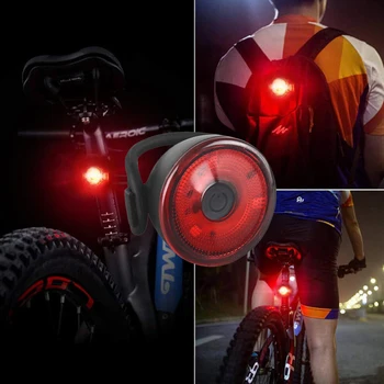 Kerékpár Smart Auto Fék Érzékelő Fény IPx6 Vízálló LED Töltés Kerékpáros Lámpa 2 Elemeket Stílus Kerékpár Kiegészítők