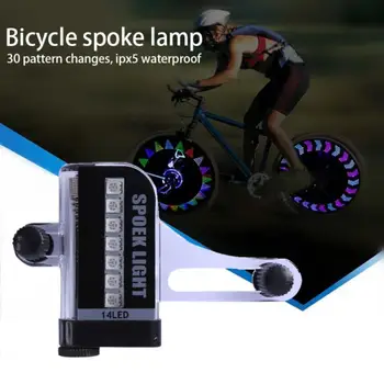 Kerékpár Világítás Beszélt lámpa Kerékpár Kerékpáros Kerékpáros Abroncs Gumiabroncs-Kerék Szerelvény 14 LED-Vaku Beszélt Figyelmeztető Lámpa Kerékpár Beszélt Dekoráció