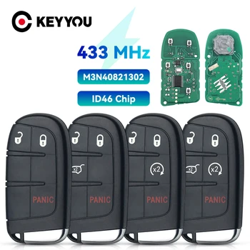 KEYYOU M3N40821302 433MHz ID46 pcf7945 A Jeep Grand Cherokee Dodge Chrysler 300 2011-2020 2/3/4/5 Gombot a Smart Remote Autó Kulcs