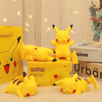 Kreatív Pokemon Aranyos Pikachu Rajzfilm Lágy Fény Hálószoba ágy melletti Éjjeli Lámpa Dísztárgy Gyermekek Világító Játékok Karácsonyi Ajándékok