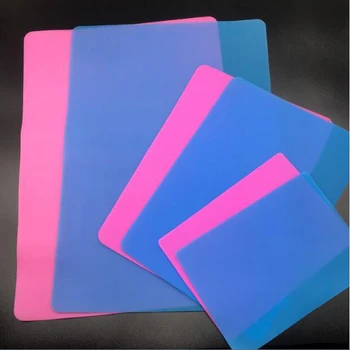 Kék Rózsaszín szín 4 méret S/M/L méretű szilikon Penész ékszerek készítése, kézzel készített eszköz táblázat Lemez mat Gyanta Szilikon lemez