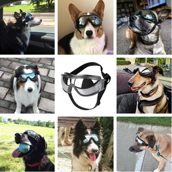 Könnyű Kutya Védőszemüveg Unisex Nagy Kutya szemvédő Üveg UV Védelem napszemüvegek Állítható Pánt Kerti Kiegészítők
