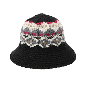 kötött sapka nők beanie kalap Színe egyforma vastag vonal divat minden mérkőzés színű gyapjú kalap koreai verzió Japán vastag csuklya