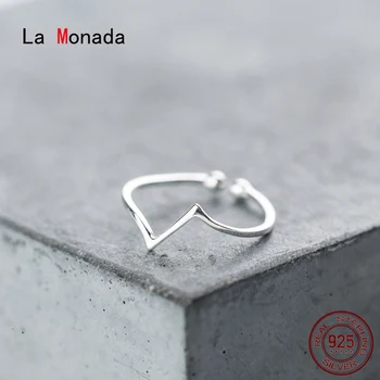 La Monada Nyitva V Design Női Gyűrű 925 Sterling Ezüst Minimalista Gyűrűk Nők 925 Ezüst Jól Jewerly Gyűrűk Nő Átméretezhető