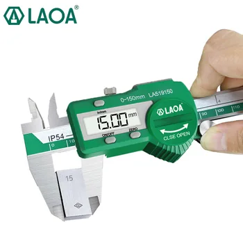 LAOA Precíziós Digitális Vernier Féknyereg Vízálló Rozsdamentes Acél Elektronikus Mérés 0-150 mm-es Mérési Eszköz Mérési uralkodó