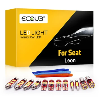 LED Belső Seat Leon Mk1 Mk2 Mk3 1 2 3 1M 1P 5F 1999-2018 Térkép Kupola Fény Csomagtartóban Canbus LED Izzók Kit Car Lámpa Tartozékok