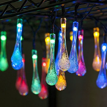 LED-es Napelemes Lámpa Kültéri Lámpa String Fények, Az Ünnepi Karácsonyi Party Vízálló Tündér Lámpa Kert Garland vízcsepp Buborék