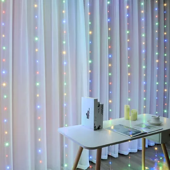 LED string fények, USB-távirányító-garland függöny fények, az ünnepi hangulat fények, terem dekoráció, dekorációs lámpák