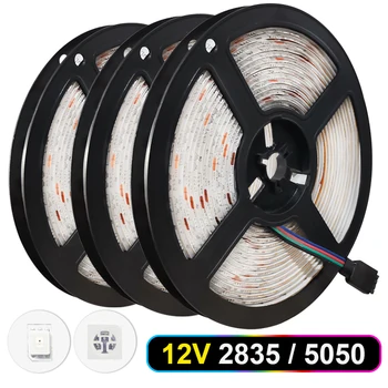 LED szalag világítás 12V Dekorációs Szalag SMD2835 RGB5050 Led Csík 30Led/M Vízálló, Flexibilis Led rgb Led Szalag