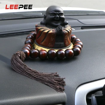 LEEPEE Fa Buddha Gyöngyök 20mm Visszapillantó Tükör Lógó Medál Autó Dísz Autó sebességváltási Dekoráció, Belső Kiegészítők