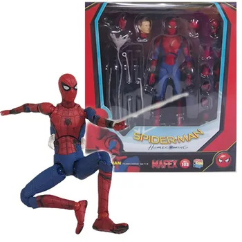 Marvel Avengers Hős Pókember Messze Mafex 103 Pókember Képregény Ver Mozgatható Ízületek Ábra Modell Játékok 15cm