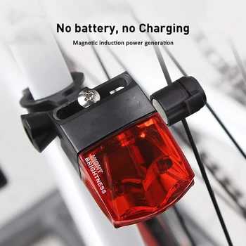 Meleg Vízálló Kerékpár Lámpa Nincs Akkumulátor Mágneses Self-powered Kerékpár Hátsó Lámpa Nem Felelős Könnyen Telepíthető Este Kerékpár LED-es hátsó
