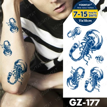 Mellkas, Váll Tetoválás Férfiaknak Tetoválás Időbeli Skorpió Kígyó Karját, Nyakát Reális Emberi Test Művészeti Vízálló Ideiglenes Tetoválás