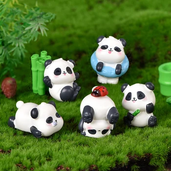 Mini Cuki Panda Játékok, Anime Aranyos Állatok Kézműves Micro Tündér Kert Miniatűr Figurákat Terrárium Díszek, Kiegészítők