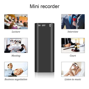 Mini Digitális Audio Hangrögzítő Diktafon 8G Sztereó MP3-Lejátszó 3 az 1-8GB Memória Tároló USB Flash Meghajtó