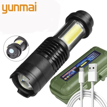 Mini LED-Zseblámpa, Beépített Akkumulátor Lámpás Flashlamp Alumínium 2000lm Sport Bura Ütésálló XP-G Q5 Állítható Zoom Fény