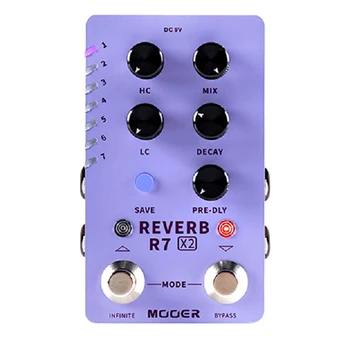 MOOER R7 REVERB X2 effekt Processzor Tartalmaz, 14 Reverb Hangzik, Hogy Támogassa az előre Beállított Kapcsolási Hatások Gitár Tartozékok