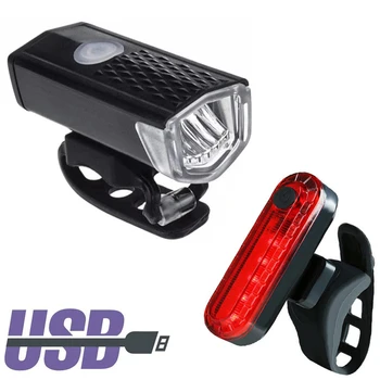 MTB Kerékpár Első Lámpa Vízálló Este Kerékpározás Fényszóró USB Újratölthető LED-es Biztonsági Figyelmeztető Lámpa Kerékpár Kiegészítők