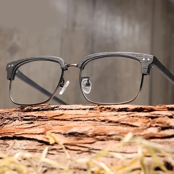 Márka Design Férfiak, Nők, Fából készült Egyszerű Galsses Rövidlátás szemüveg Fa Keret, Átlátszó Lencsék