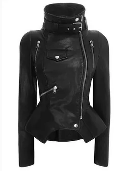 műbőr kabát Női Téli Őszi Divat Motoros Kabát Fekete Felsőruházat műbőr Kabát, PU 2020
