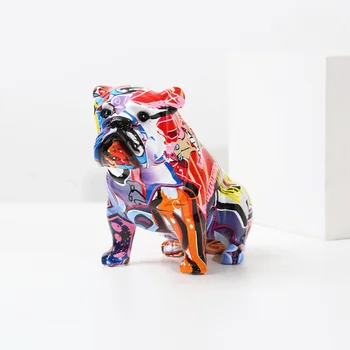 Művészeti Északi Festmény Angol Bulldog Kreatív Gyanta Kézműves Lakberendezési Bor Kabinet Iroda Dekoráció Gyanta Kézműves Ajándék Anime