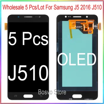 Nagykereskedelmi 5 Db/Sok OLED Samsung J5 2016 J510 LCD képernyő kijelző érintőképernyős OLED közgyűlés