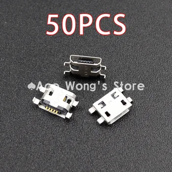 Nagykereskedelmi 50pcs Micro USB 5pin B típus Női Csatlakozó Lapos Szája Jack 0.8 Csatlakozó Mobil Telefon Töltő Aljzat (Egy-04)