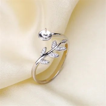 Nagykereskedelmi Klasszikus 925 Ezüst Gyűrű Tartozékok Beállítások Állítható Üres Gyöngy, Gyűrű Alap Beállítás A Nők Diy Ékszer Készítés