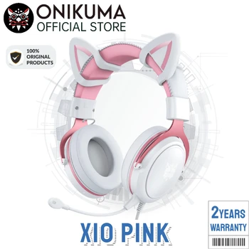 Onikuma X10 Rózsaszín Cuki Macska Füle RGB Fejét Szerelt PC Gaming Headset RGB Fülhallgató zajszűrő Fejhallgató Játék