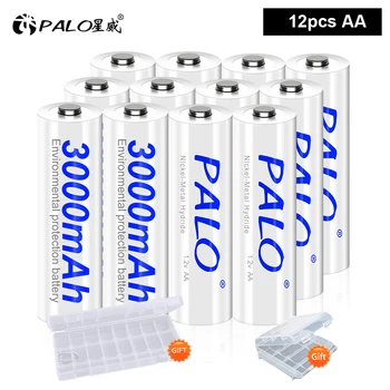 PALO 1.2 V AA Újratölthető Akkumulátor 3000mAh Ni-MH AA Rechargeble Elemek a lámpa távirányító, játék, MP3