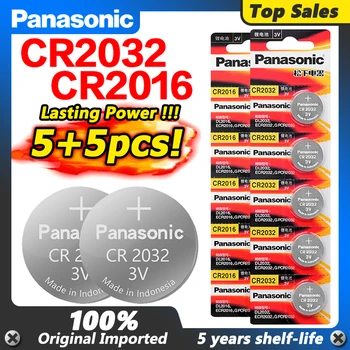 PANASONIC 10db 3V Gombot CR2016 LM2016 BR2016 CR2032 ECR2032 Érme Cell Li-ion Akkumulátor Nézni Távirányító Számítógépek