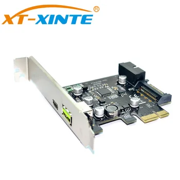 PCI-e, Hogy USB3.1 C-Típusú Felszálló PCIe Kártya USB-C 2.4 Gyors Töltő 19PIN Elülső USB-Bányász Bővítő Adapter 5G PCI-Express