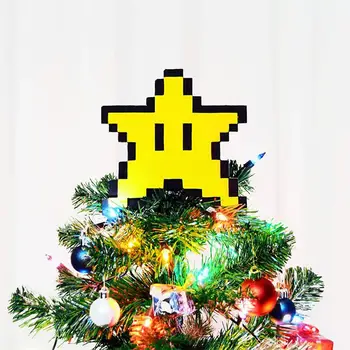 Pixel Csillag karácsonyfa Topper 3D-s Csillag Alakú Dekoratív, Könnyű, Finom Karácsonyi Party, Esküvő Dekoráció Új Év 2021