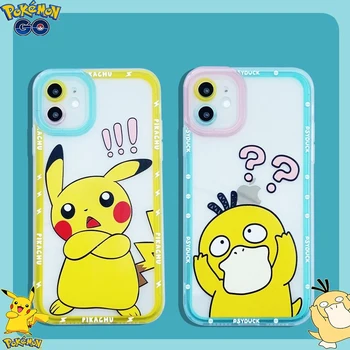 Pokemon Pikachu Psyduck Telefon Esetében Anime Mobil Címlap Rajzfilm Szilikon Shell Anti-esik Iphone12 11Promax X Xs Xr Xsmax 7 8