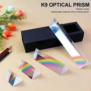 Prizma Háromszög Precíziós K9 Optikai Üveg Fényvisszaverő Fizika Oktatás, Tanítás Fény Spektrumát, Prizmák Szivárvány Diák Kristály