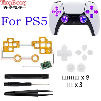 PS5 Thumbsticks Arcát Gombok SZEX LED Készlet 6-Színek Luminated D-Pad PS5 Adatkezelő Elektronikus Gép Tartozékok