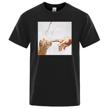 Póló Férfi Vicces, Aranyos Macska, A Város Nyomtatott Mens T-Shirt Kawaii Divat Nő Ruha Harajuku Tshirt Streetwear Felsők Pólók