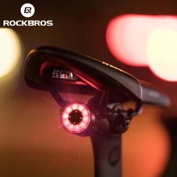 ROCKBROS Waring Kerékpár hátsó Lámpa USB Töltés Víz-ellenállni a Hátsó Fény Kettős Zárójel 7 Színek Kerékpáros Lámpa Lámpa Kerékpár Kiegészítők