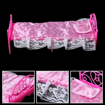 Rózsaszín Mini Ágy, A Párna, A Barbie baba Babaház Bútor, Játék 090B