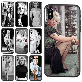 S Marilyn Monroe Védő Baba Samsung Galaxy A72 A71 A70 A50 A40-A20 a30-as A10S A02 a51-es A32 A31 4G 5G Fekete, Puha Borító